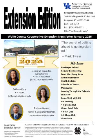 Wolfe Co Extension Edition Newsletter January 2026 
